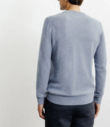 Pull col rond 100% cachemire indigo