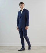 Navy blue double-breasted suit