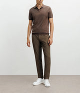 Polo col ouvert en maille chatain