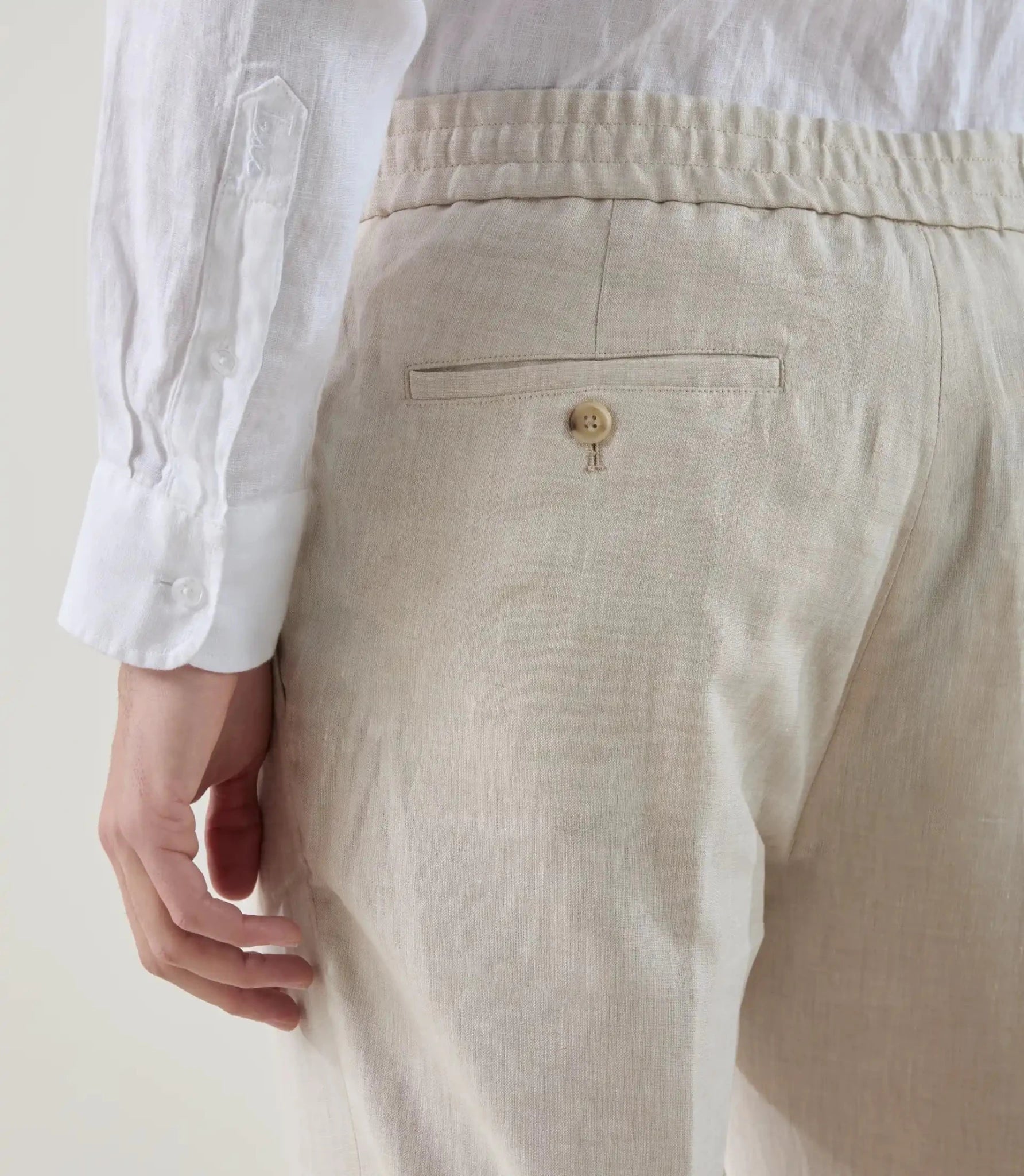 Pantalon ville 100 % lin beige - IZAC