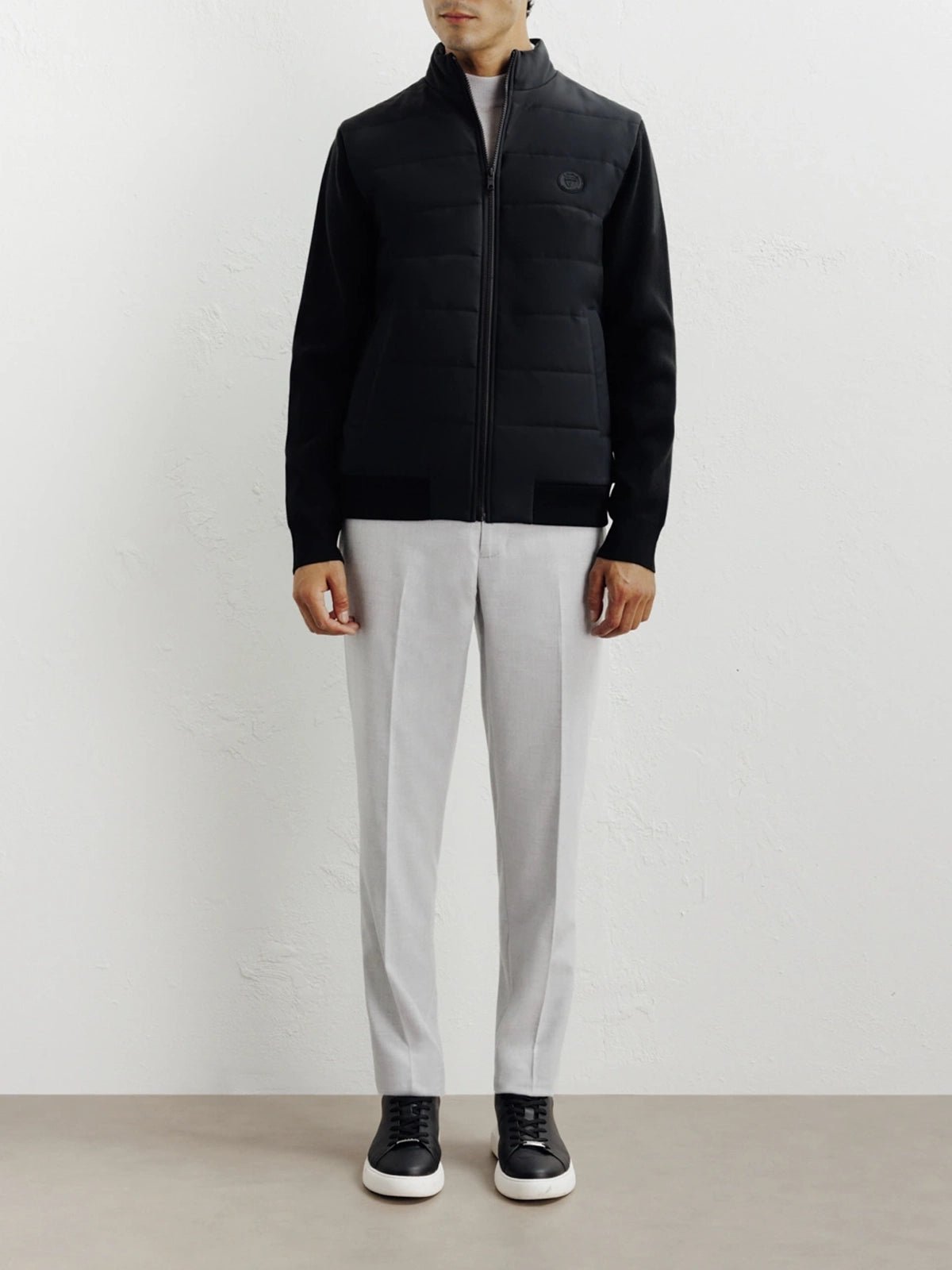 Blouson bi-matière noir - IZAC
