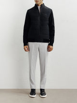 Blouson bi-matière noir