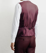 Gilet ville avec laine majoritaire prune