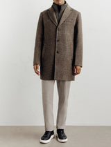 City coat with removable chestnut trim