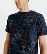 T-shirt à motifs manches courtes marine - IZAC