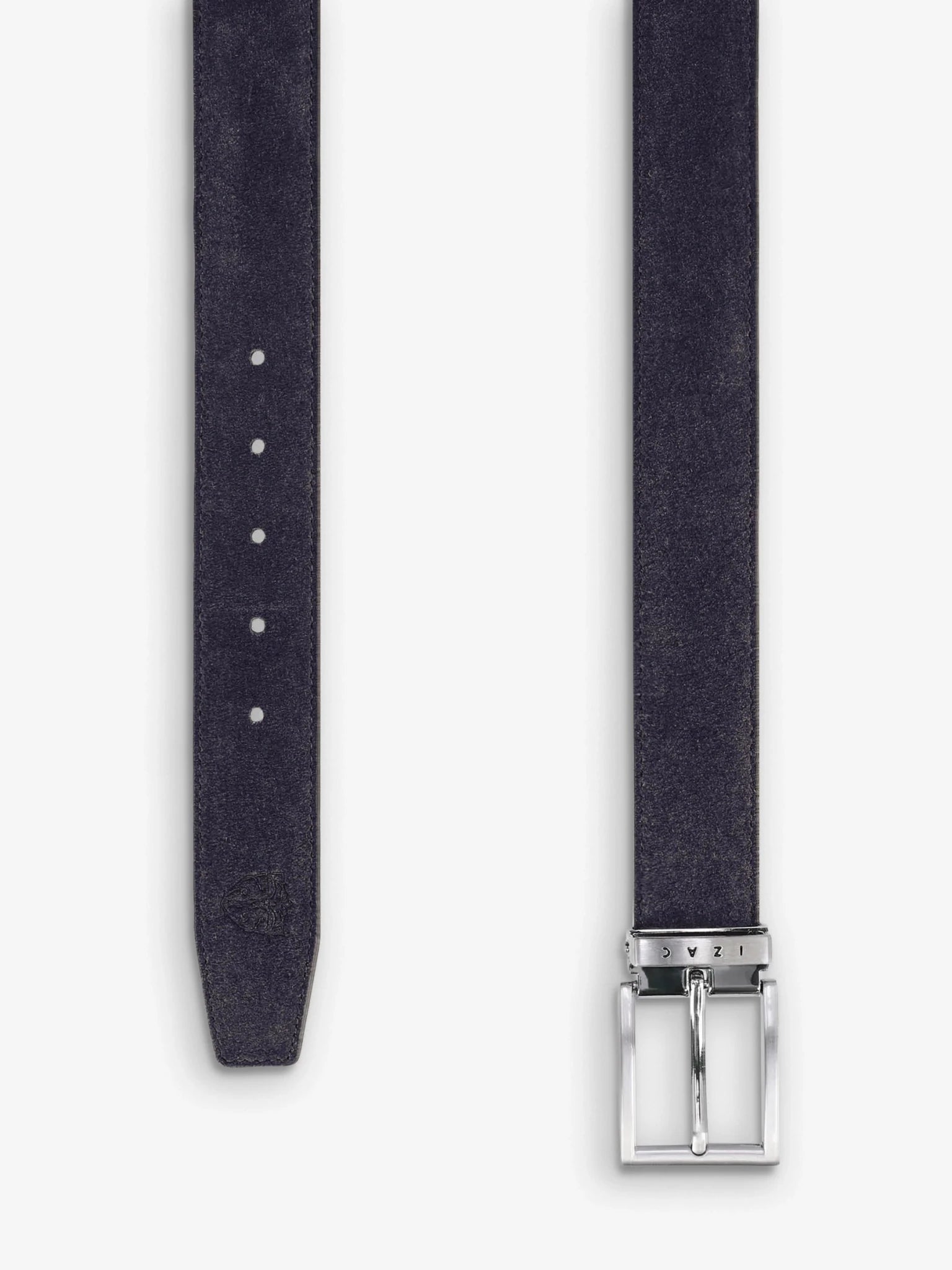 Ceinture réversible en cuir nubuck marine - IZAC