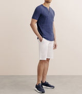 T-shirt boutonné marine