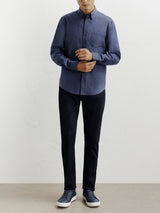 Casual shirt with navy button-down collar