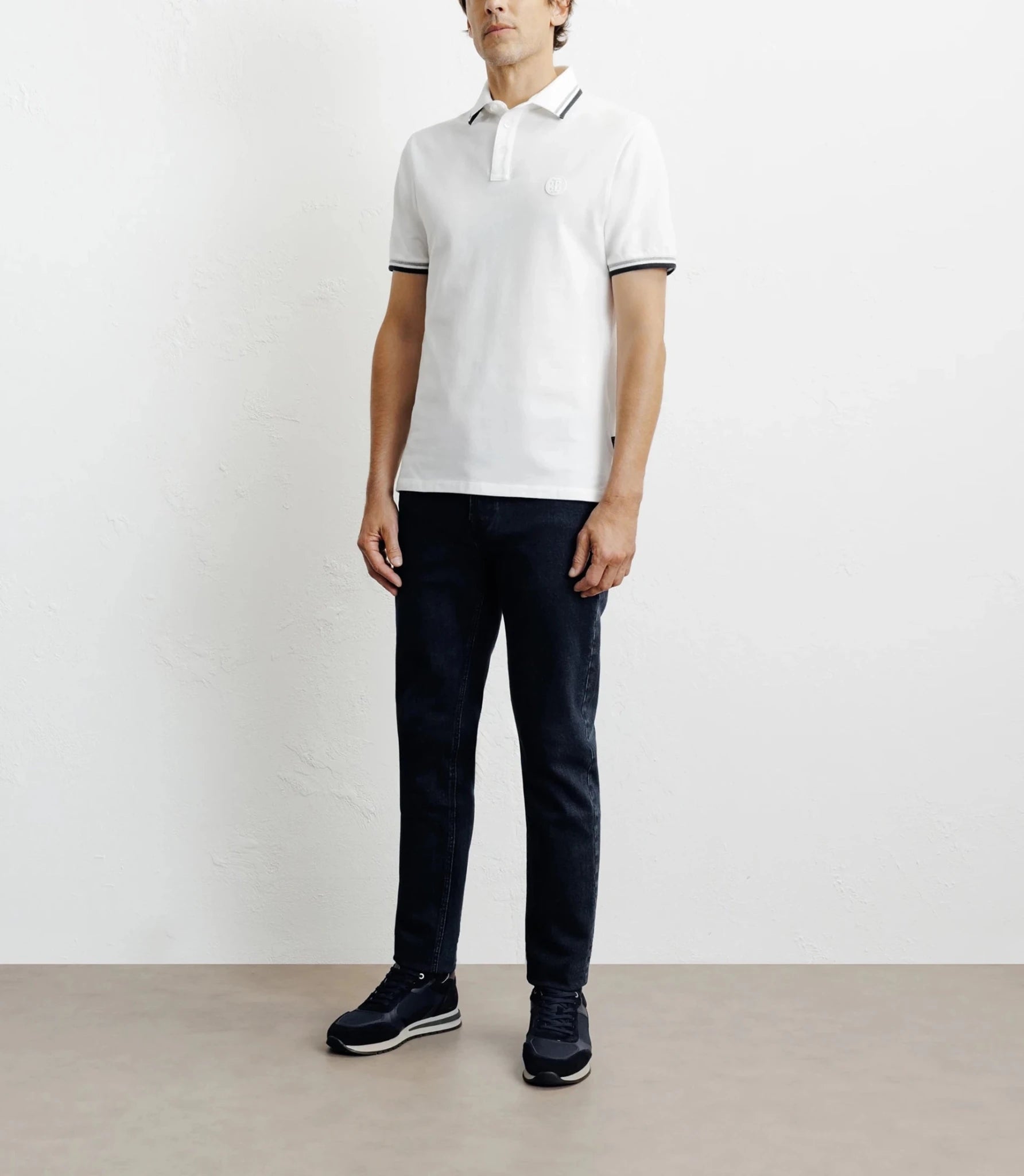 Polo piqué boutonné blanc - IZAC