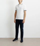 Polo piqué boutonné blanc