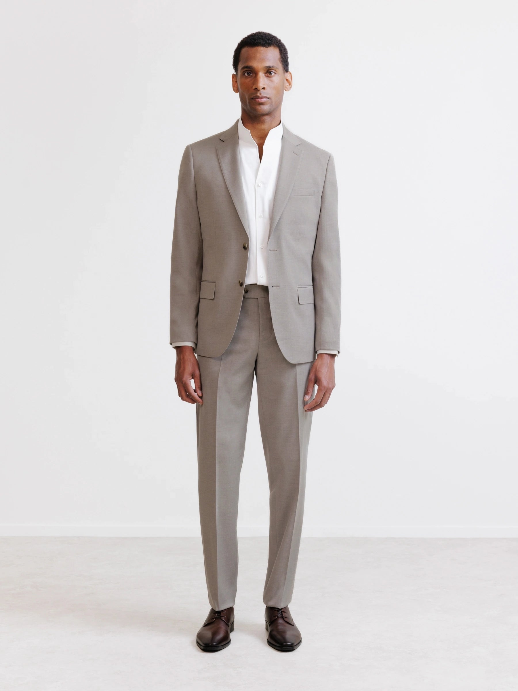 Beige 2-button suit