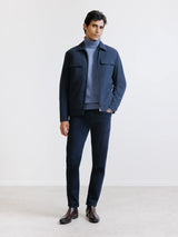 Blouson col chemise marine