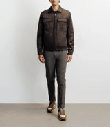 Blouson col chemise marron