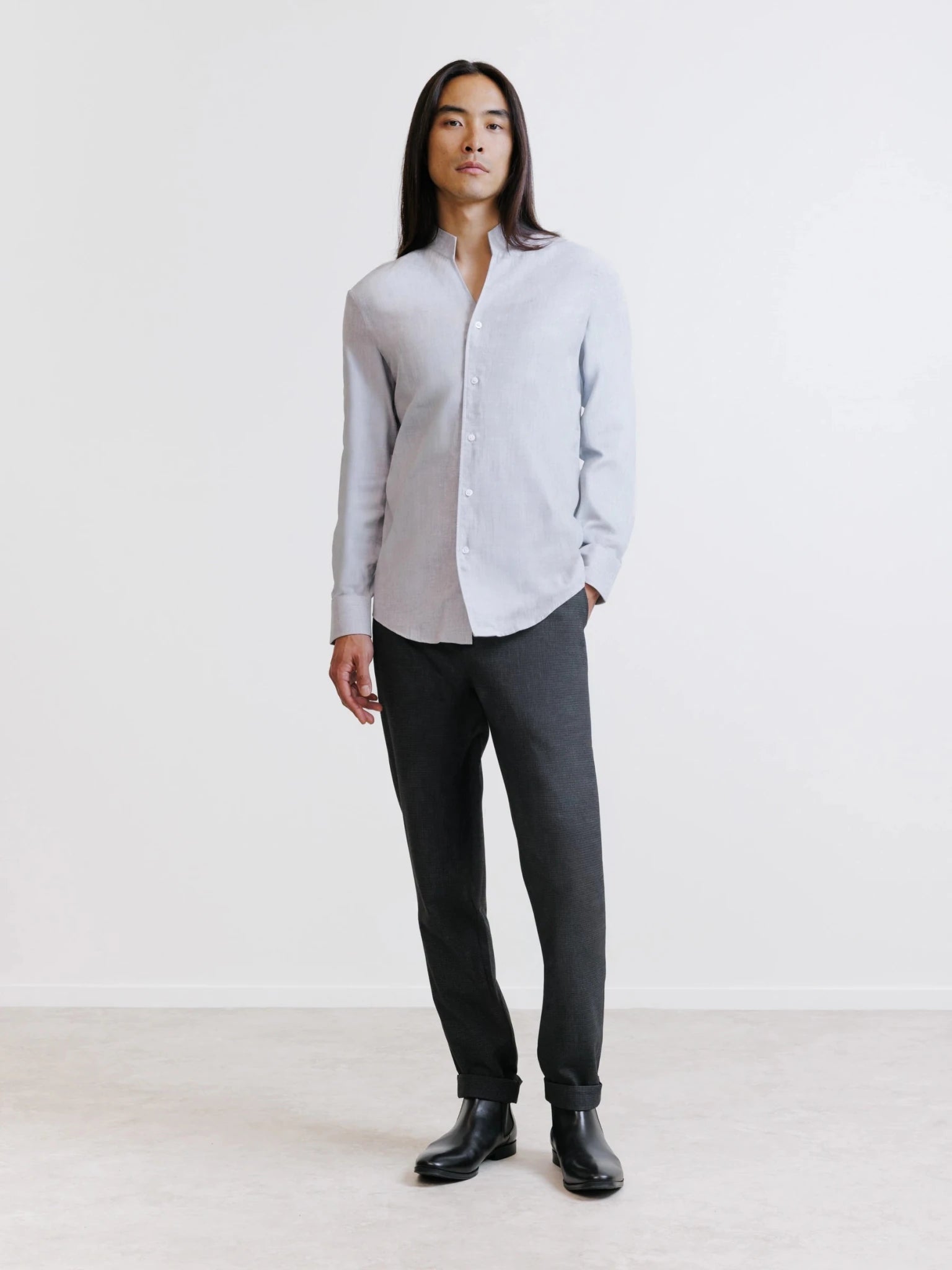 Chemise en flanelle grise - IZAC