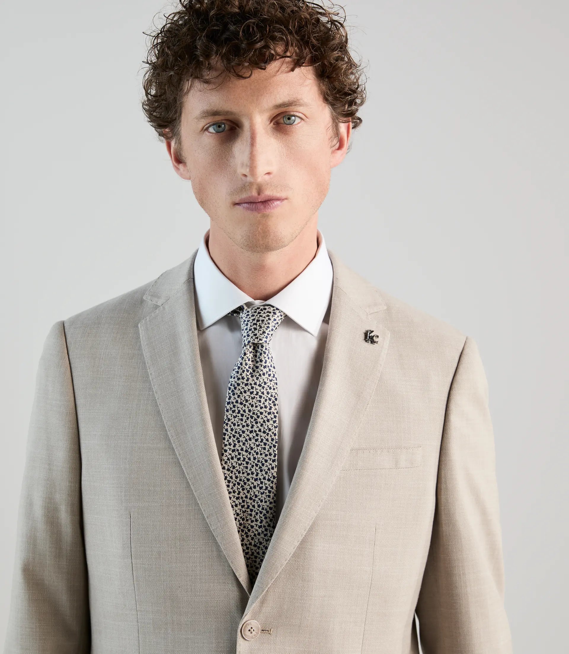 Cravate fantaisie beige - IZAC