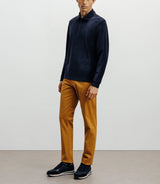 Long-sleeved button-down polo shirt navy