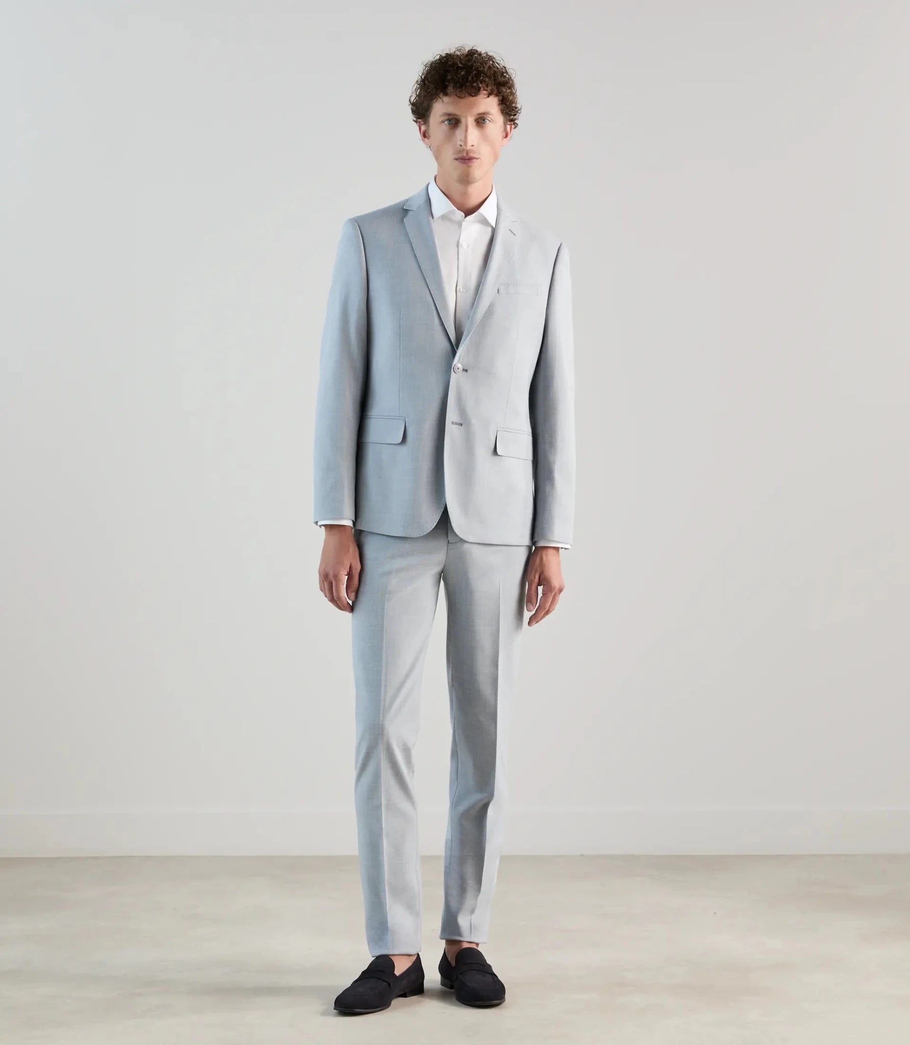 Two-button sky blue suit