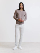 Taupe V-neck sweater