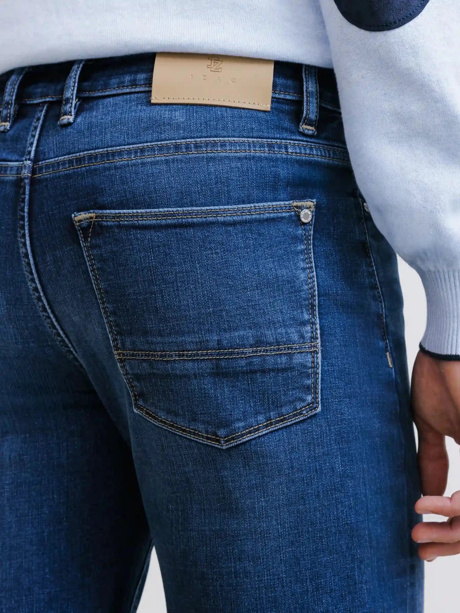Jean 5 poches slim bleu moyen - IZAC