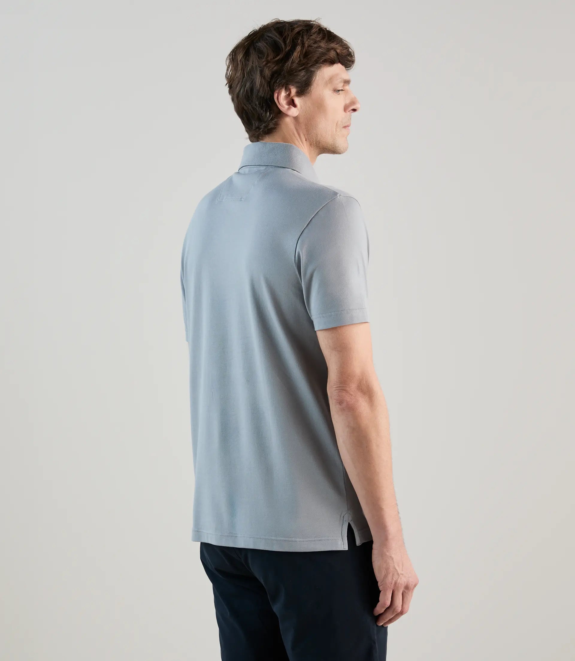 Polo piqué bleu gris clair - IZAC