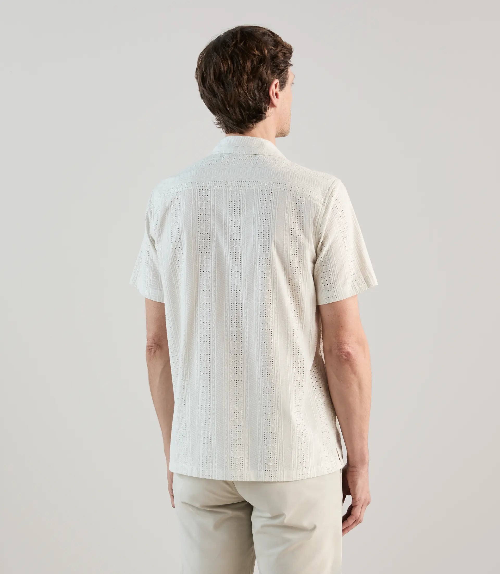 Chemise casual brodée beige - IZAC