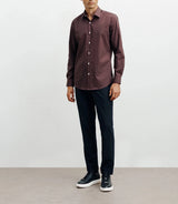 Chemise ville imprimée bordeau