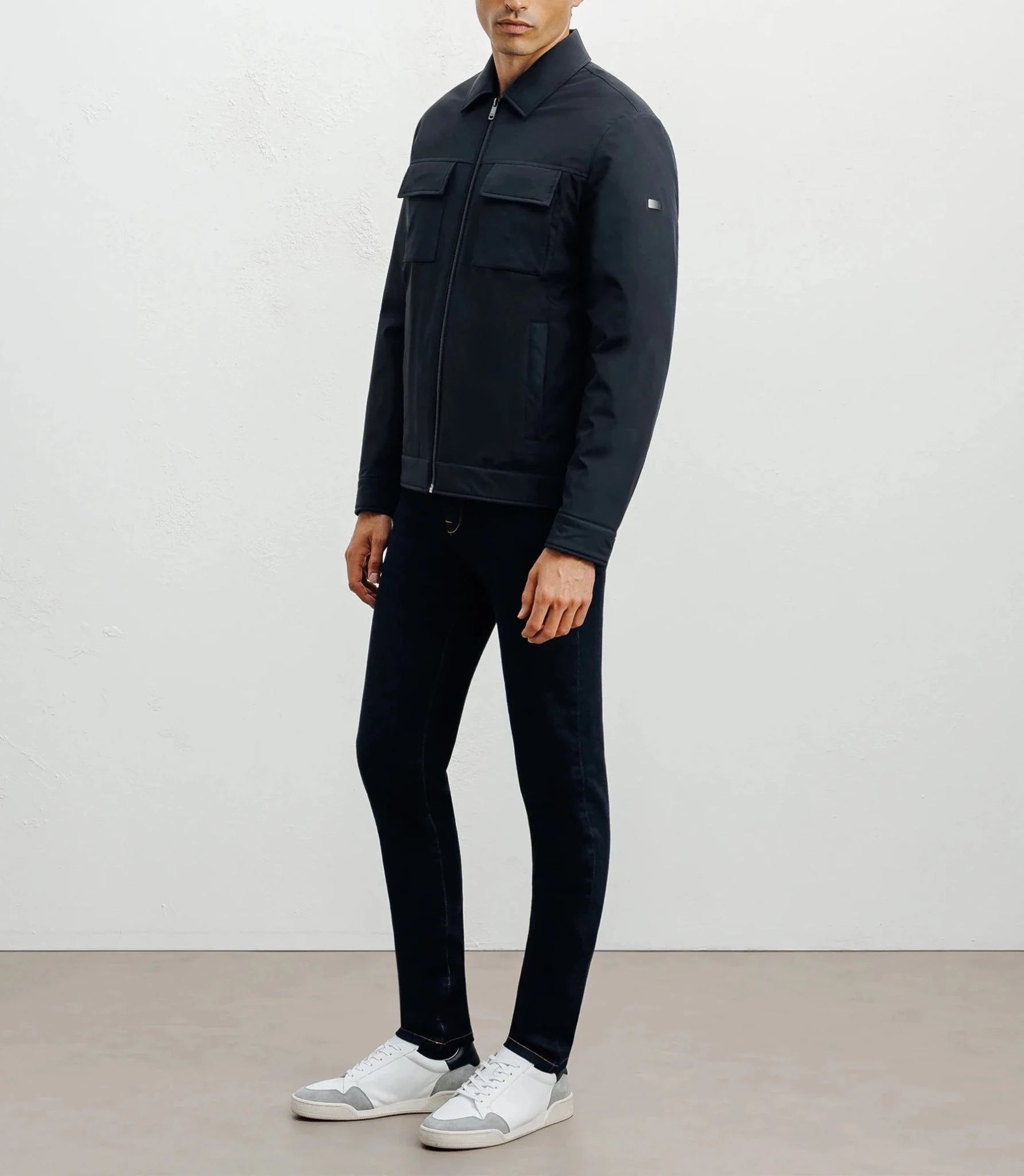Blouson col chemise marine - IZAC