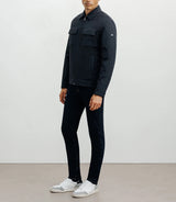 Navy shirt collar jacket