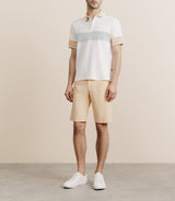 Polo boutonné à bandes verte - IZAC