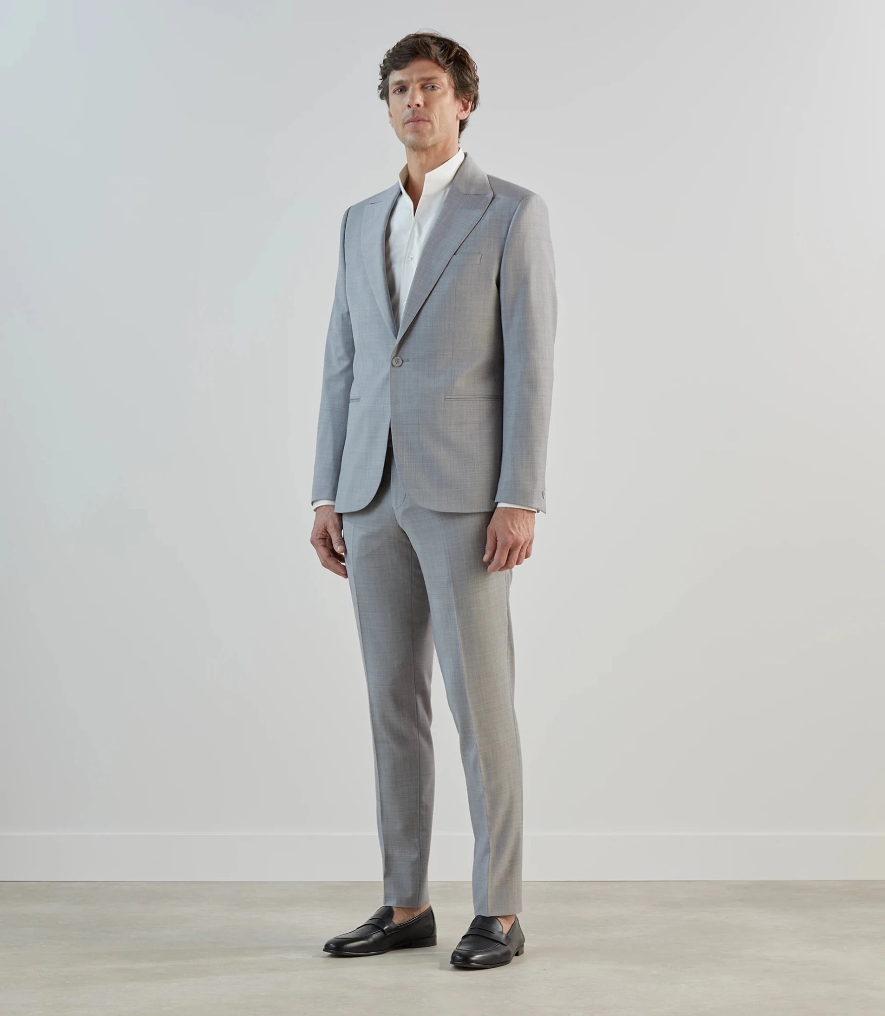 Costume 1 bouton gris ciel - IZAC