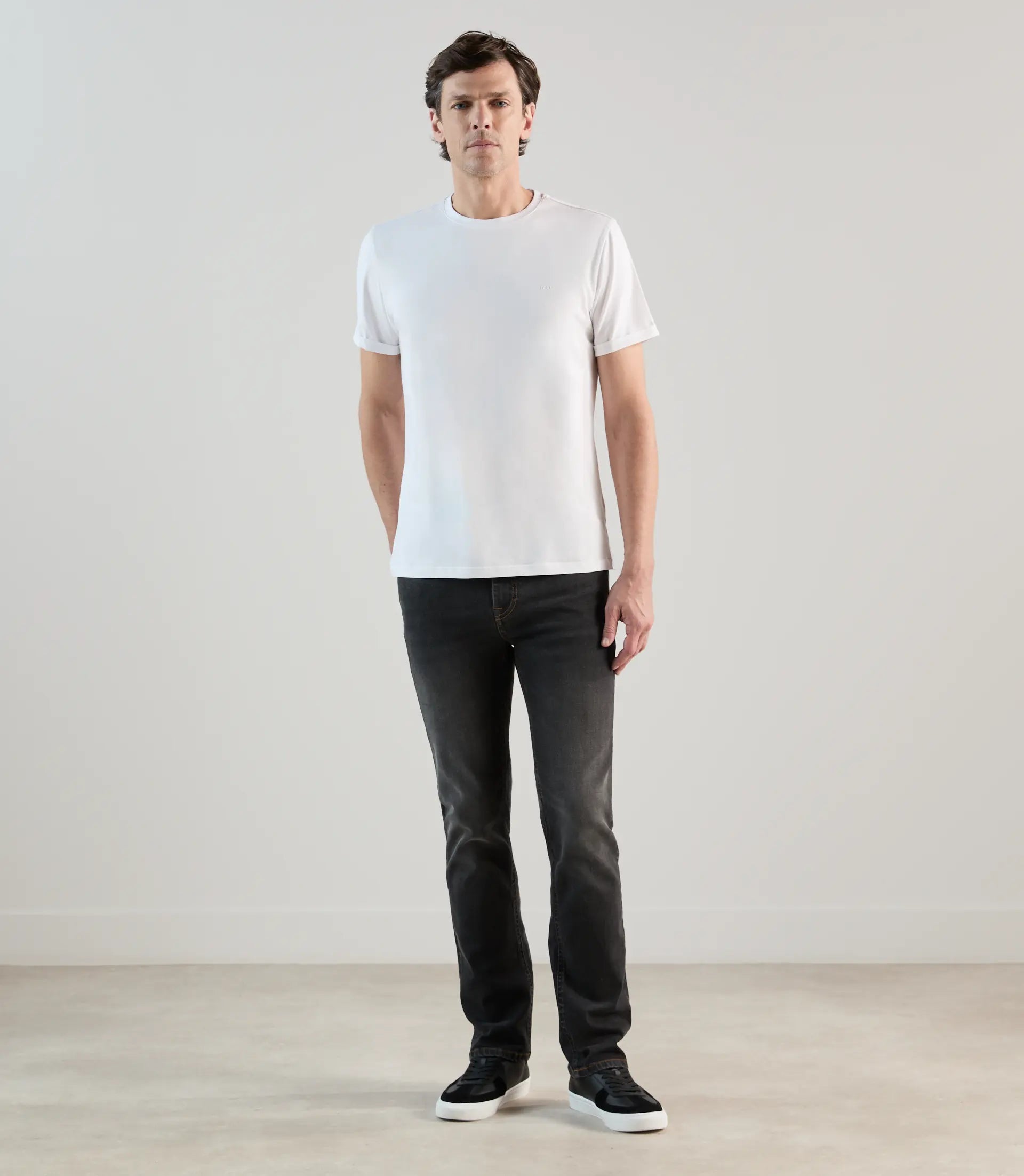 T-shirt col rond blanc - IZAC