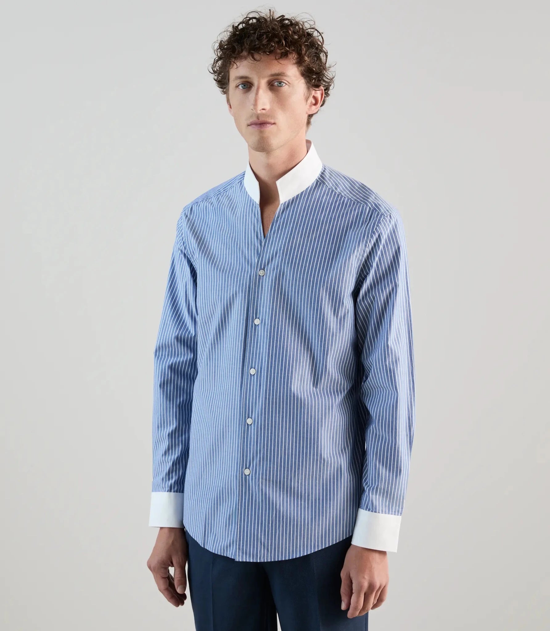 Blue philosopher's collar shirt
