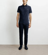 Polo piqué boutonné marine
