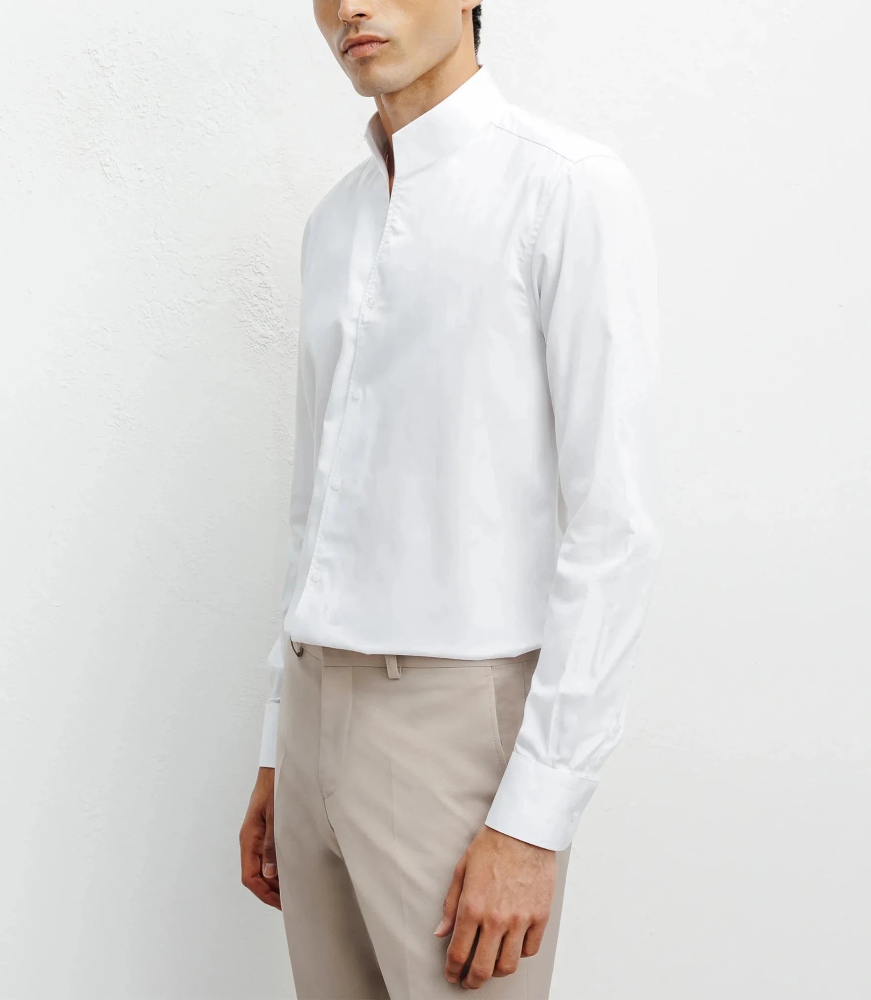 Chemise col philosophe blanche - IZAC