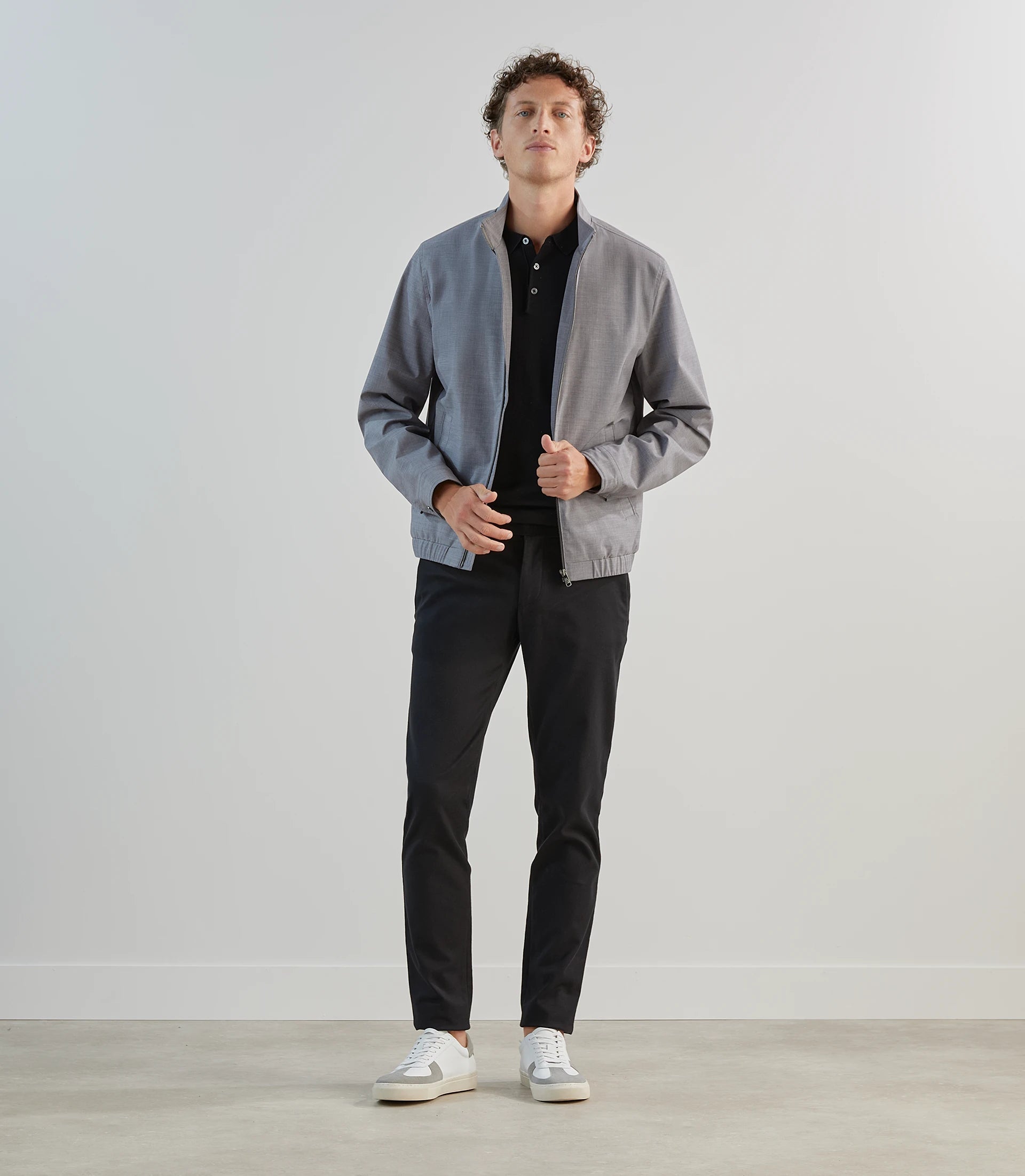 Blouson col montant gris chine - IZAC