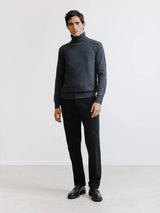 Pull en laine col roulé anthracite
