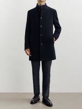 City coat with navy mao collar