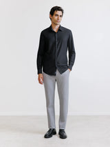 Black mesh slim-fit shirt