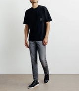 Oversized round-neck T-shirt, black