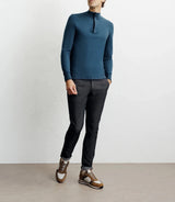 Pull col montant demi zippé canard