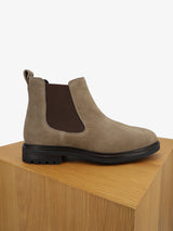 Bottines chelsea en suède taupe