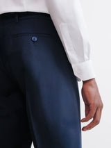 Pantalon ville 100% laine bleu marine