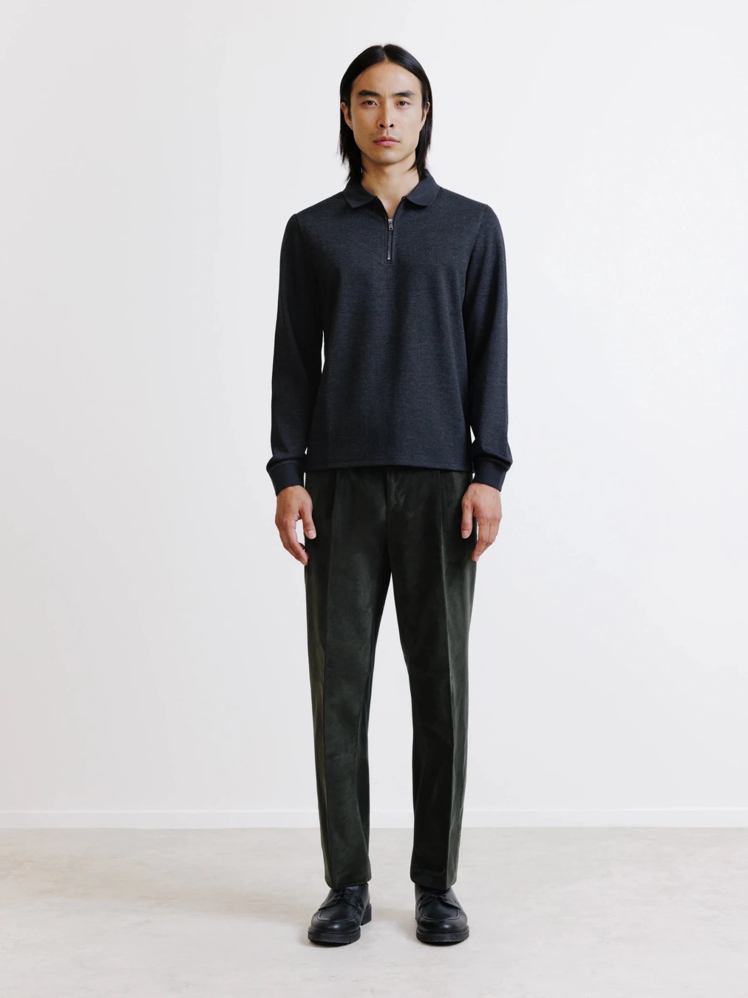 Polo zippé anthracite - IZAC