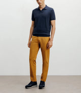 Polo col ouvert en maille bleu