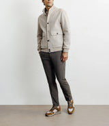 Beige stand-up collar jacket