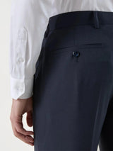 Navy blue 100% wool city trousers