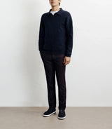 Pull col polo ouvert marine
