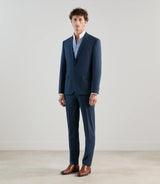 2-button blue denim suit