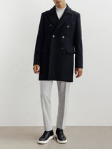 Manteau ville croisé noir