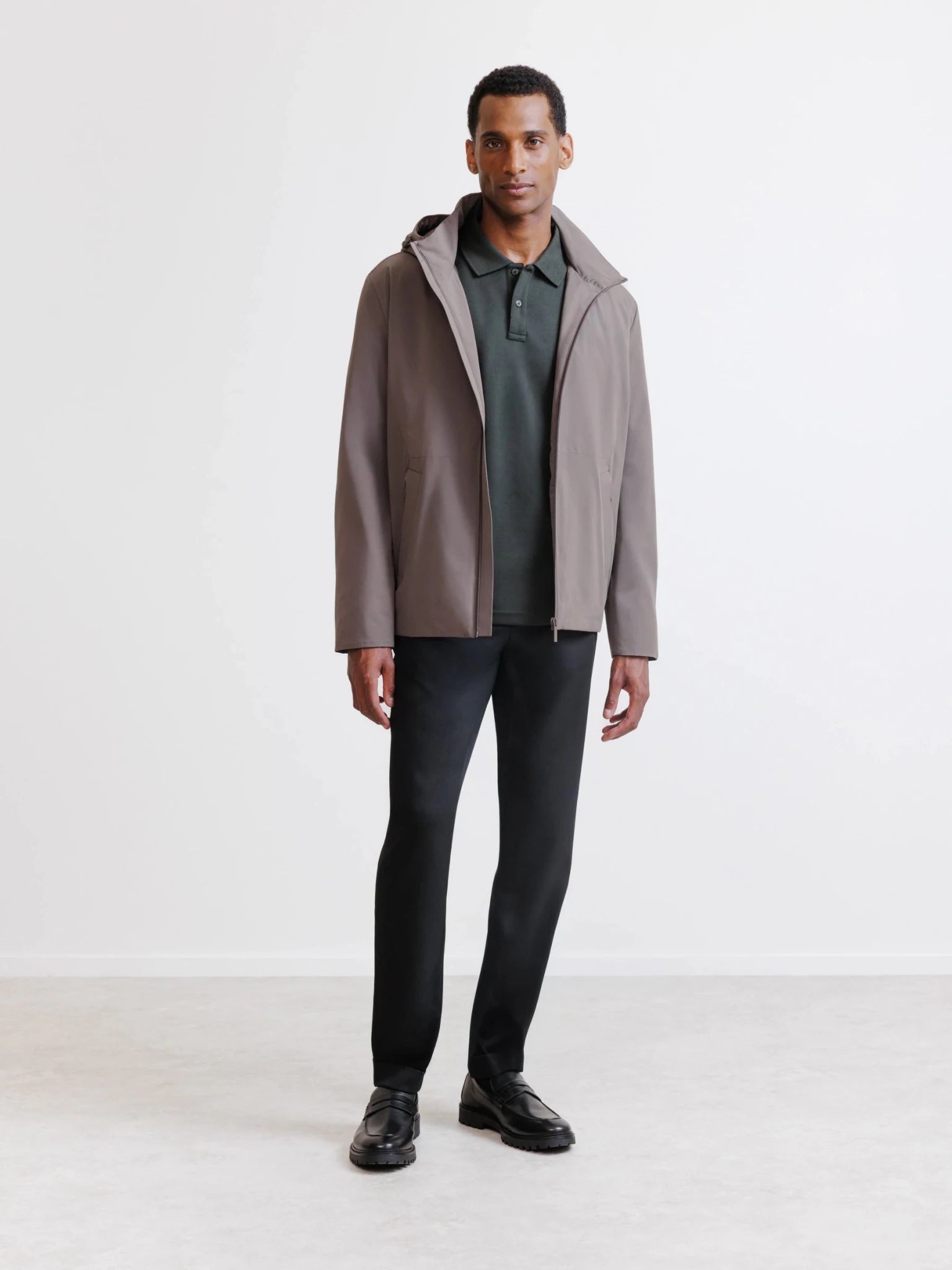 Taupe hooded jacket